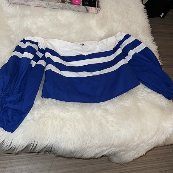 Vintage bebe off the shoulder nautical  top - Picture 3 of 4
